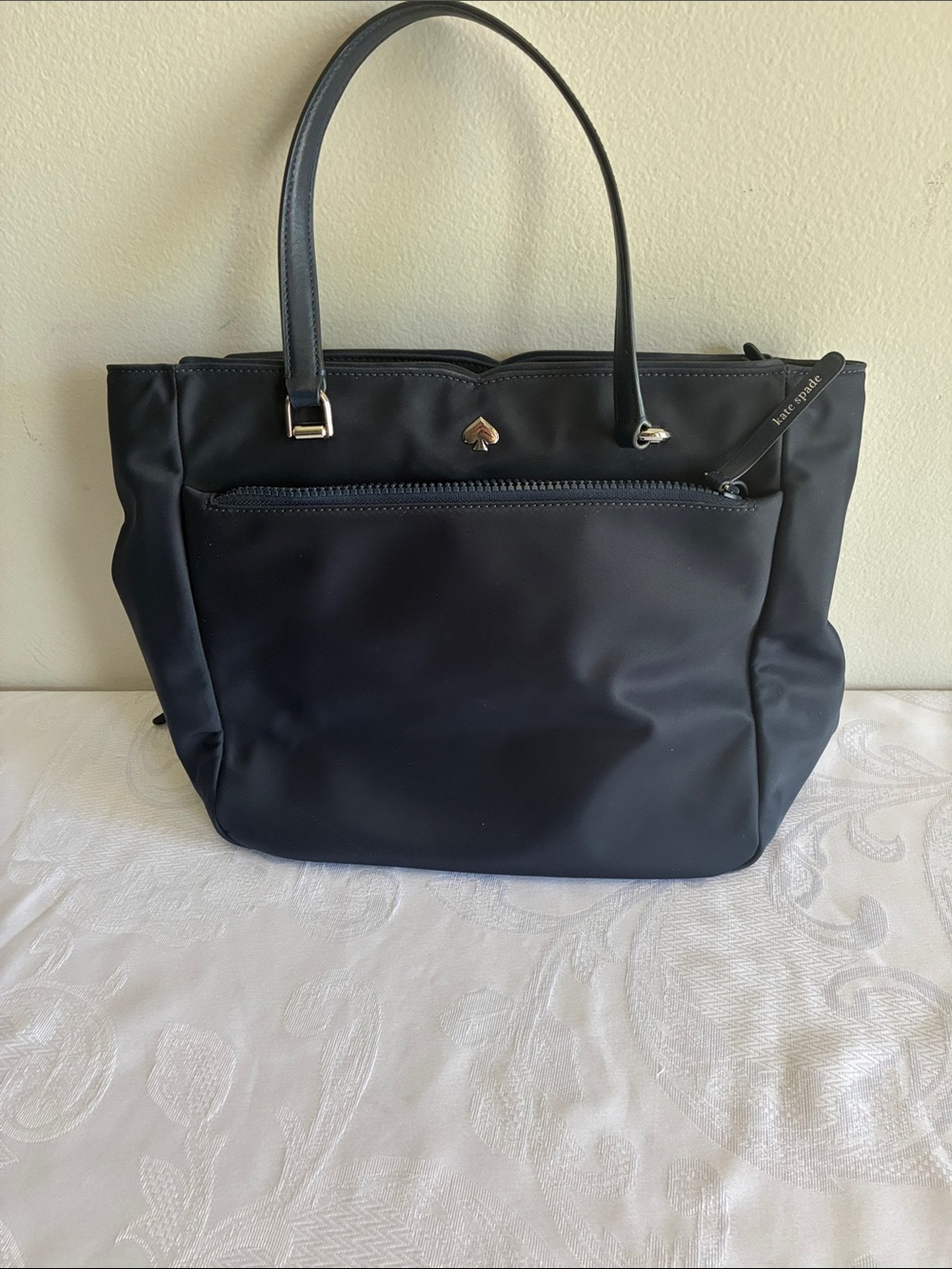 kate spade Blue Nylon Tote with Front Zip Pocket